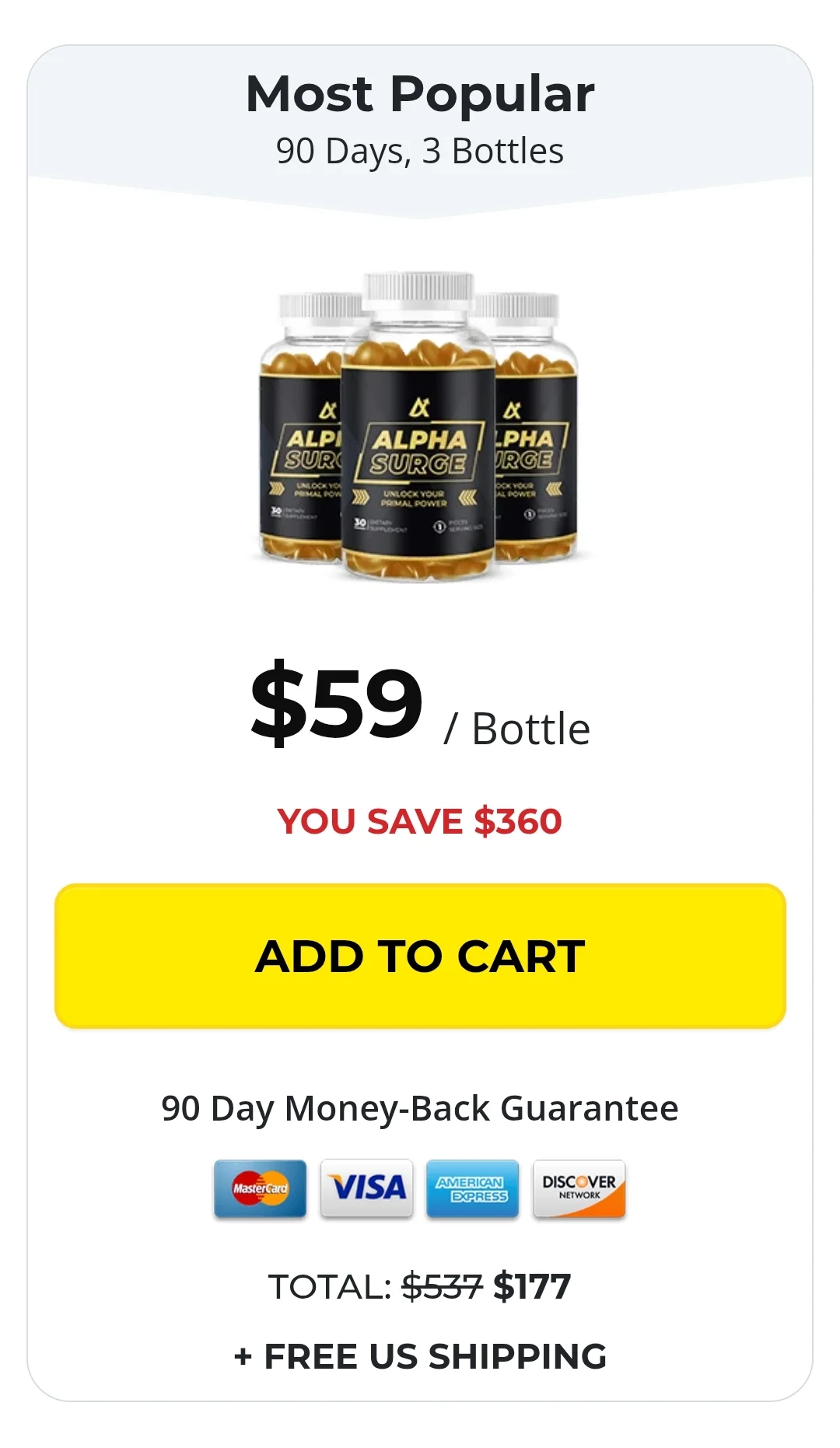 Alpha Surge™ 3 bottles pricing